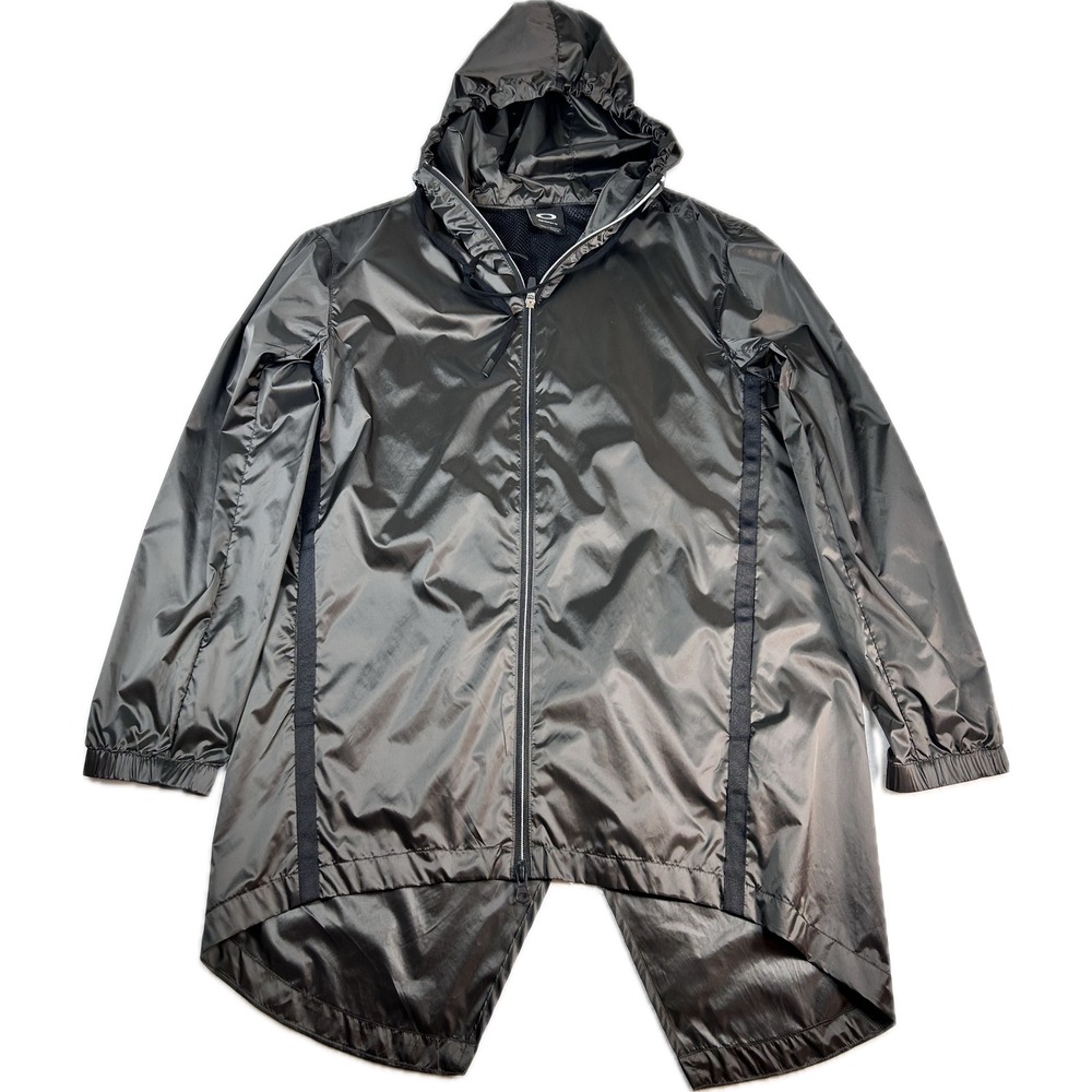 Oakley Performance Fit Hooded Fishtail Windbreaker Jacket Grey Mens Small S